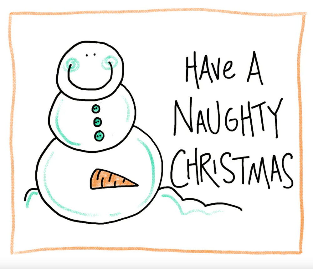 Naughty Snowman Bottle Note