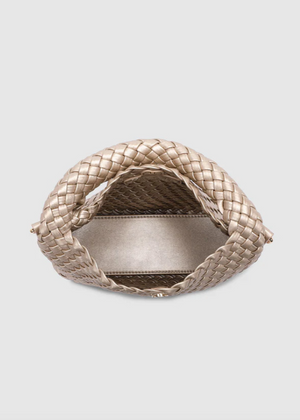 Gabby Mini Woven Crossbody Bag | Pink Champagne