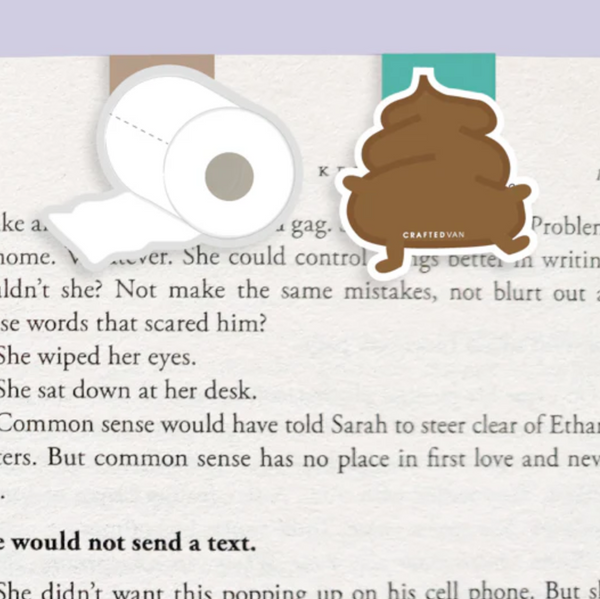 Poop & Toilet Paper Magnetic Bookmarks (Mini 2 Pack)