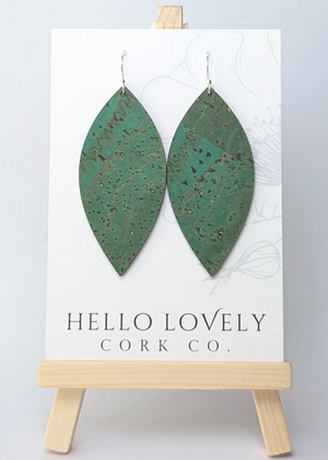 Large Leaf Cork Earrings