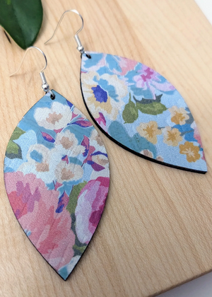 Large Leaf Cork Earrings