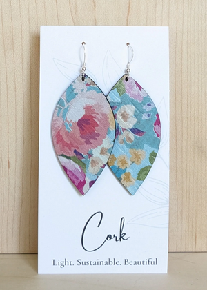 Large Leaf Cork Earrings