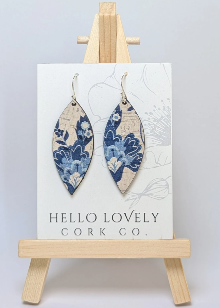Small Leaf Cork Earrings