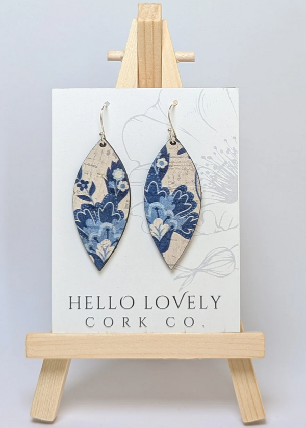 Small Leaf Cork Earrings
