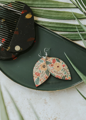 Small Leaf Cork Earrings