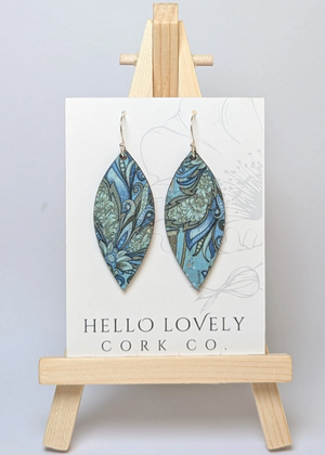 Small Leaf Cork Earrings