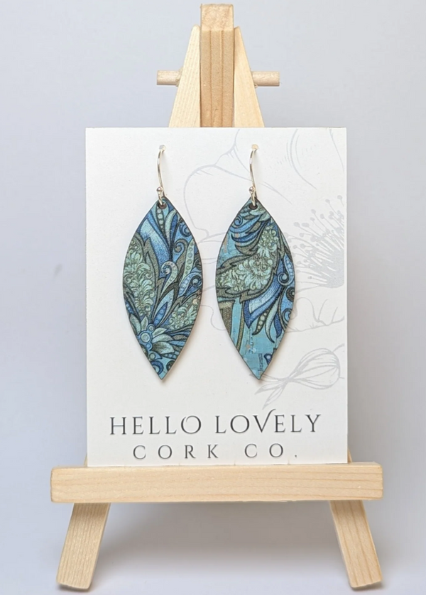 Small Leaf Cork Earrings