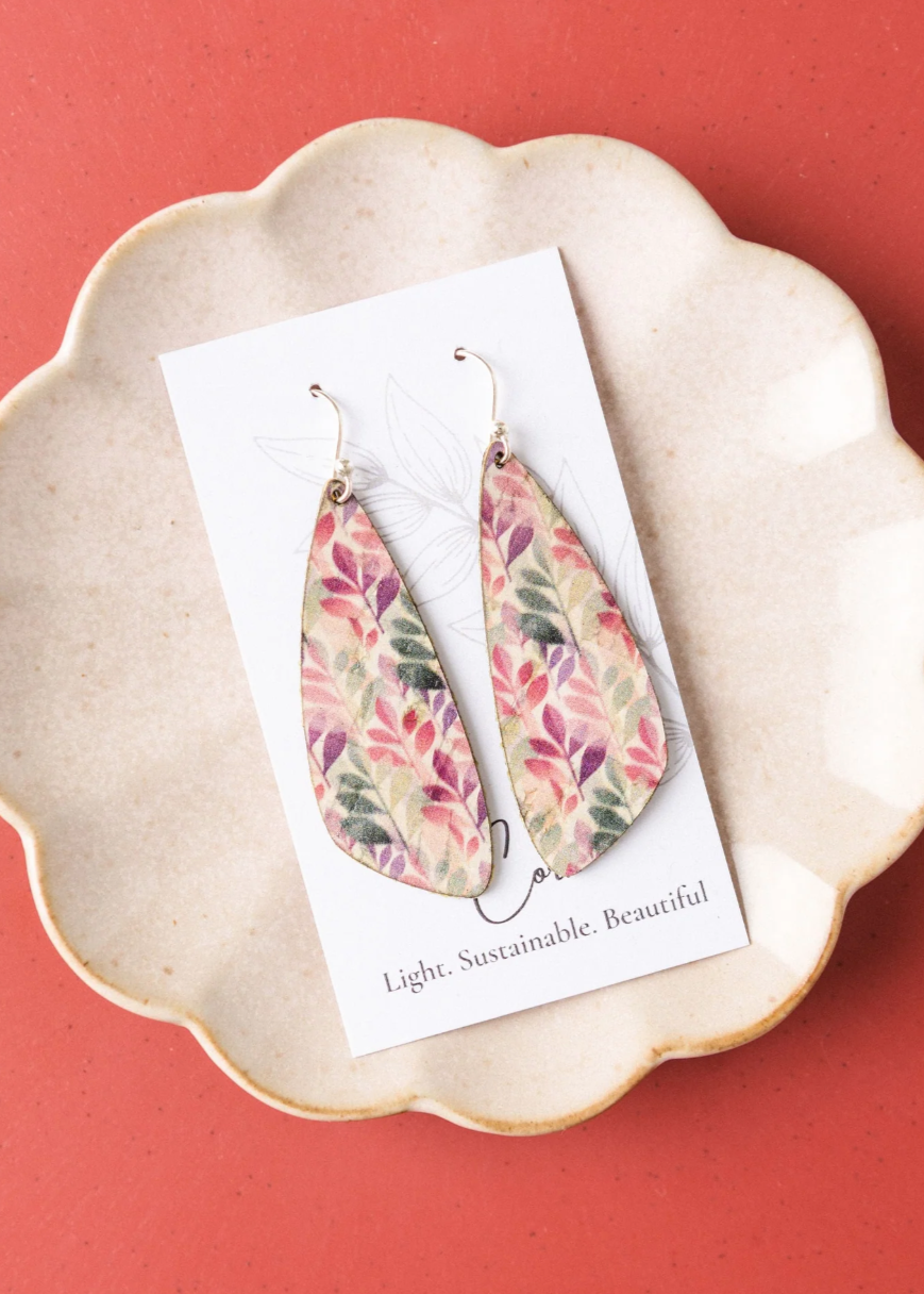 Small Wing Cork Earrings