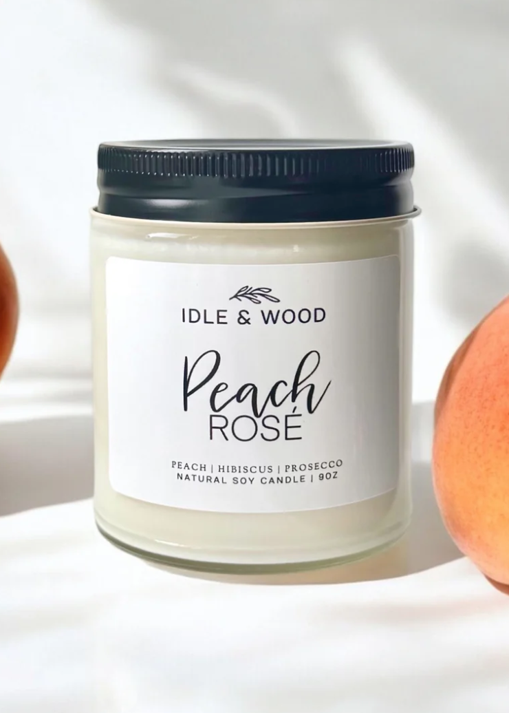 Peach Rosé Candle - Peach | Hibiscus | Prosecco
