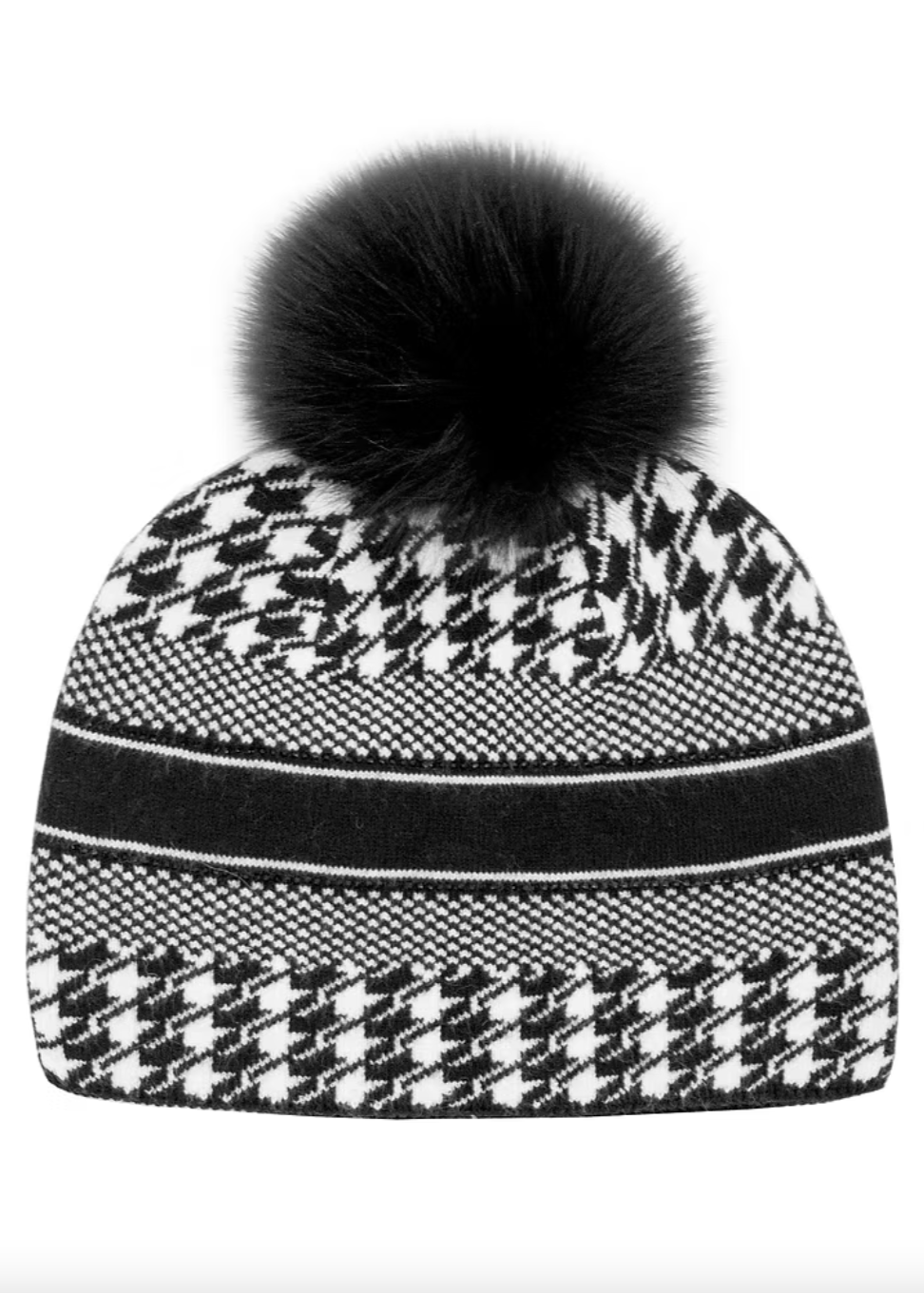 Houndstooth Toque - Black