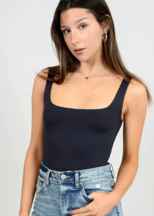 Second Skin Tia Sleeveless Scoop Bodysuit | Black