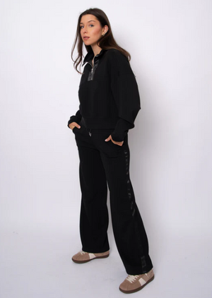 Mailyn Pullover | Black Satin Stripe