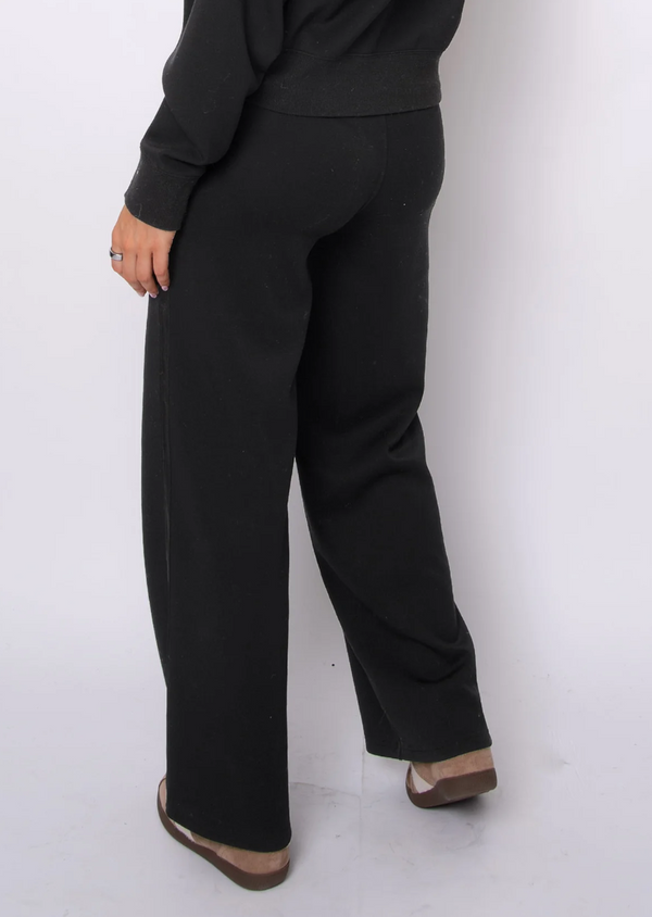 Erika Drawstring Pants | Black Satin Stripe