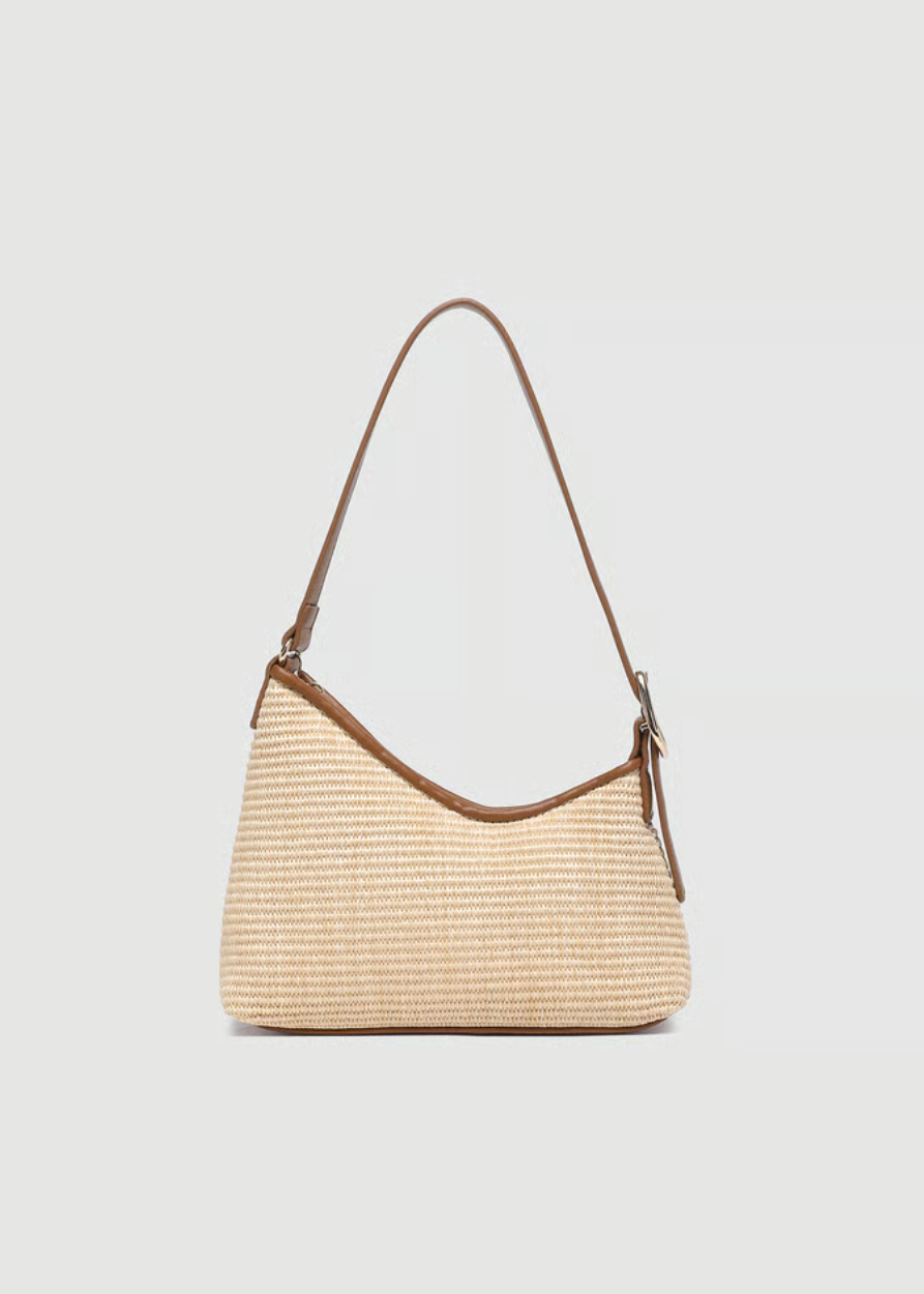 Amelia Shoulder Bag | Raffia Tan