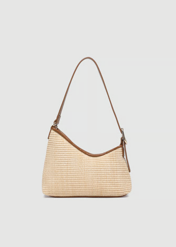 Amelia Shoulder Bag | Raffia Tan