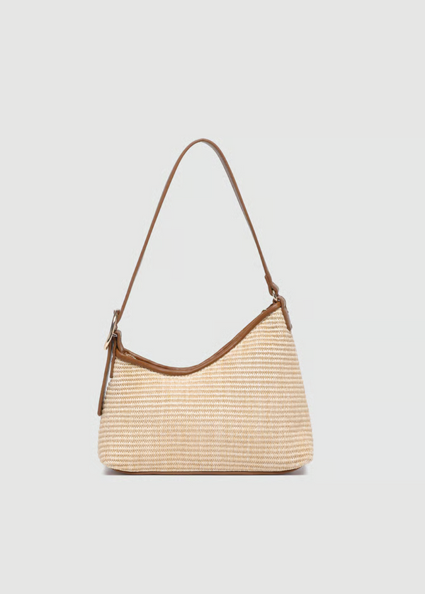 Amelia Shoulder Bag | Raffia Tan