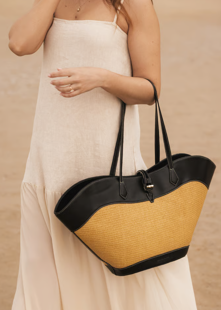 Malta Tote Bag | Raffia Black