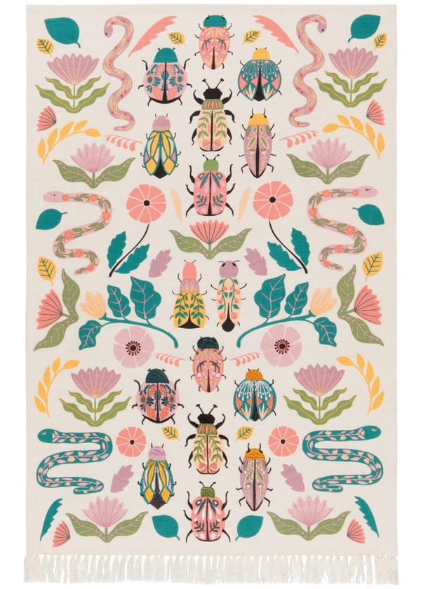 Embroidered Amulet Tea Towel