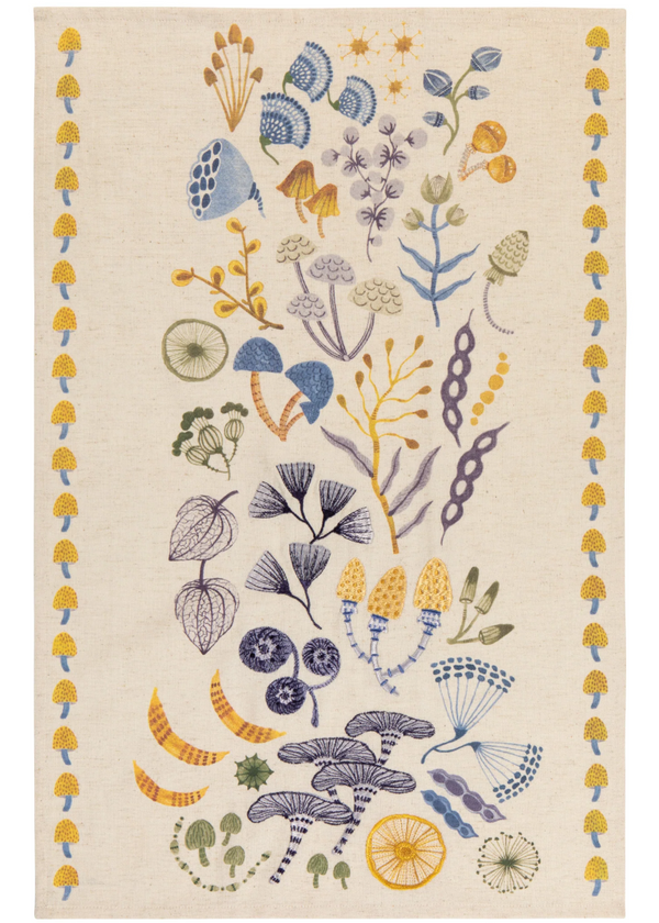 Embroidered Wildgrove Tea Towel
