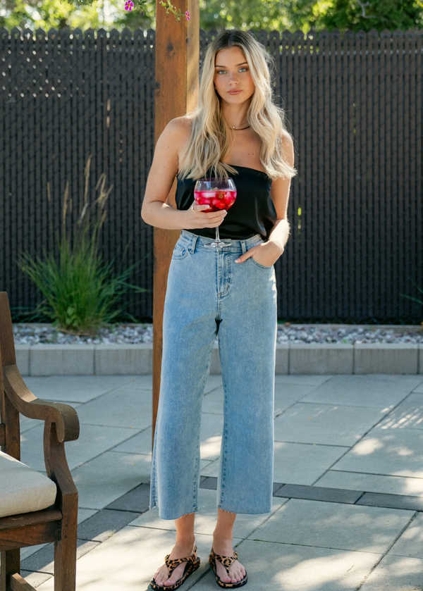 Lily Wide Leg Jeans | Crisp Wind