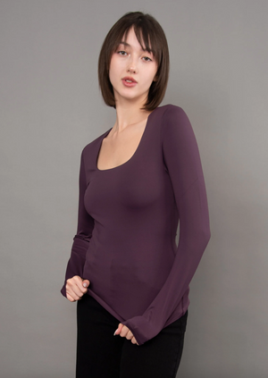 Mariana Second Skin Square Neck | Deep Plum