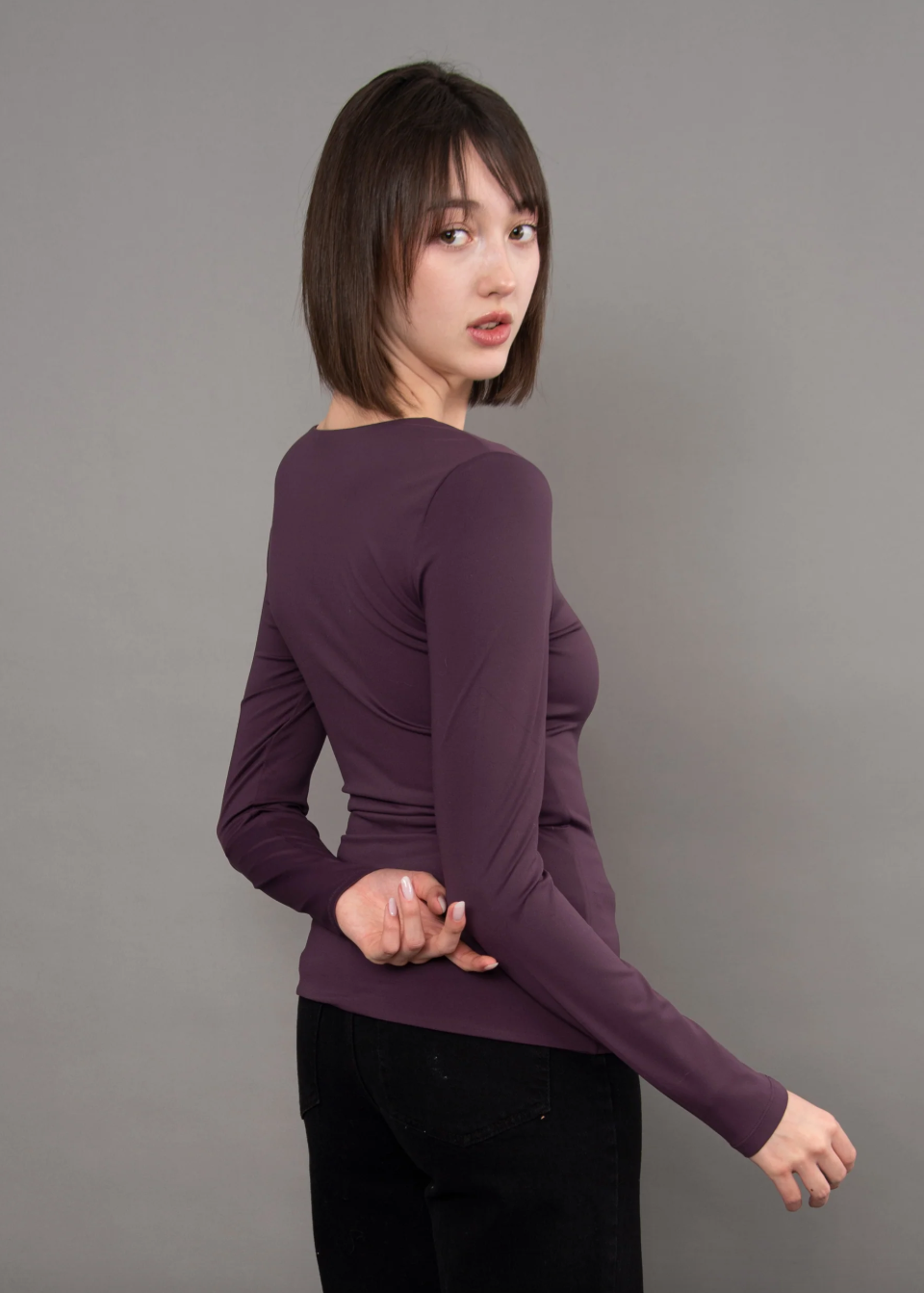 Mariana Second Skin Square Neck | Deep Plum