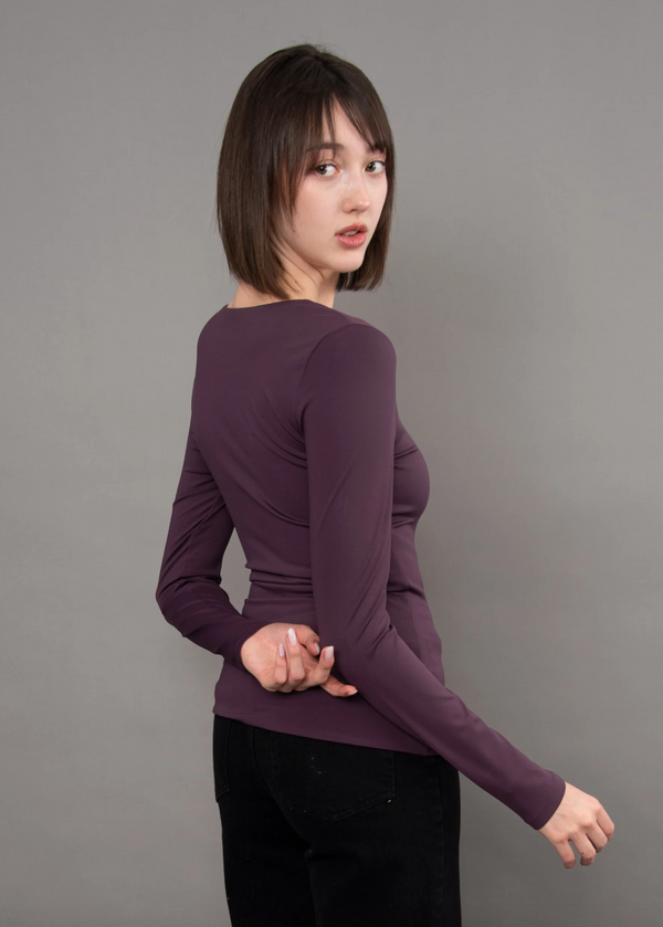 Mariana Second Skin Square Neck | Deep Plum