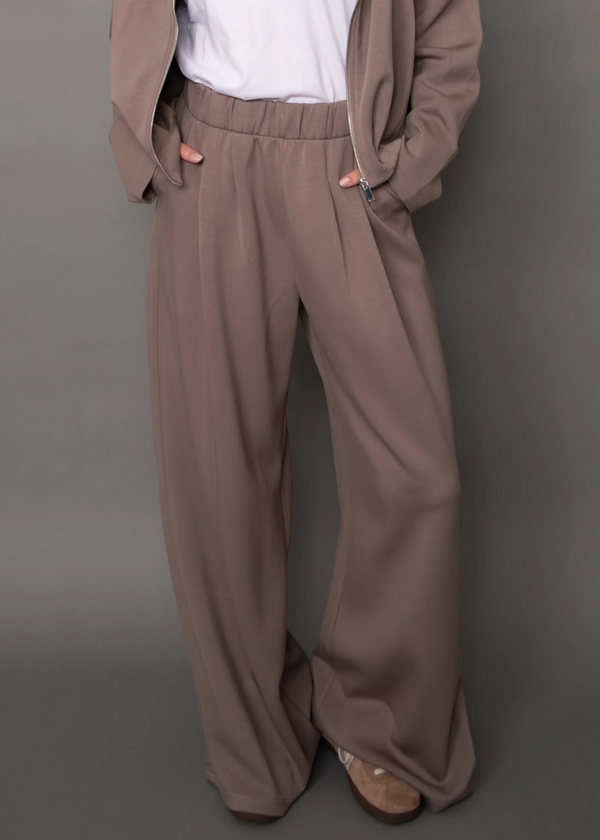 Pascal Soft Knit Wide Leg Pants | Moon Rock