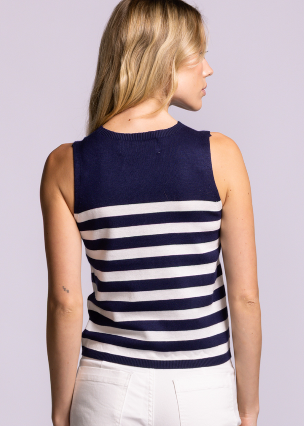 Nantucket Sleeveless Sweater | Navy