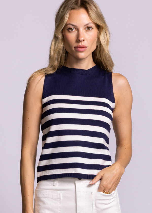 Nantucket Sleeveless Sweater | Navy