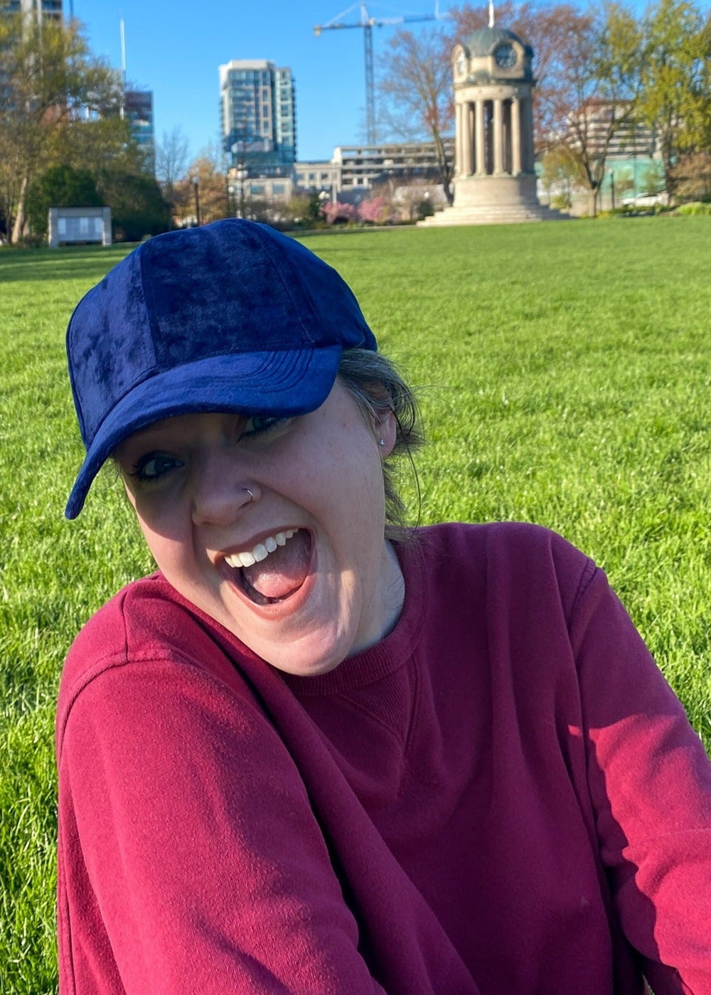 Navy Velvet Classic Cap