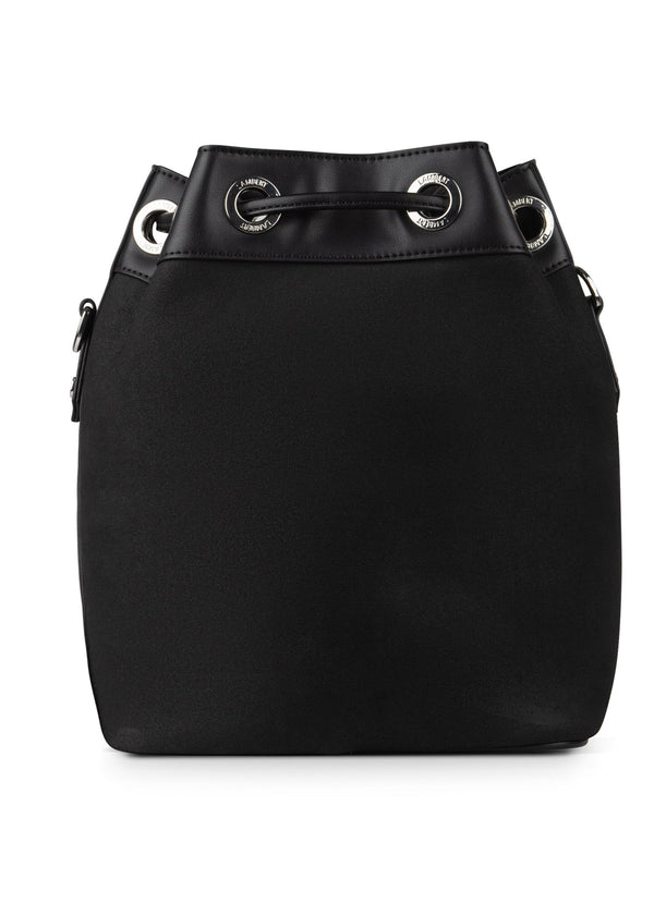 The CAMILLA - 2-In-1 Black Vegan Microsuede Bucket Bag