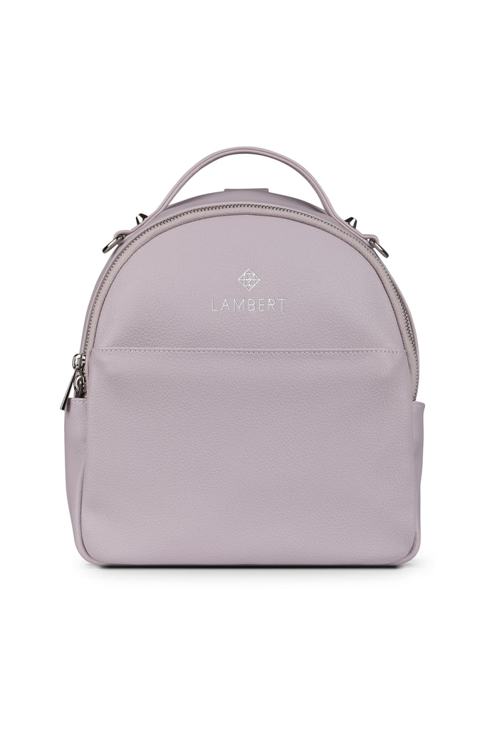 Violet purple leather backpack