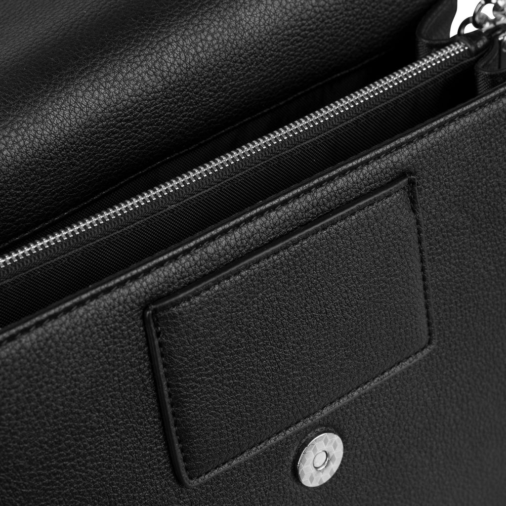 Interior Black Vegan Leather Handbag