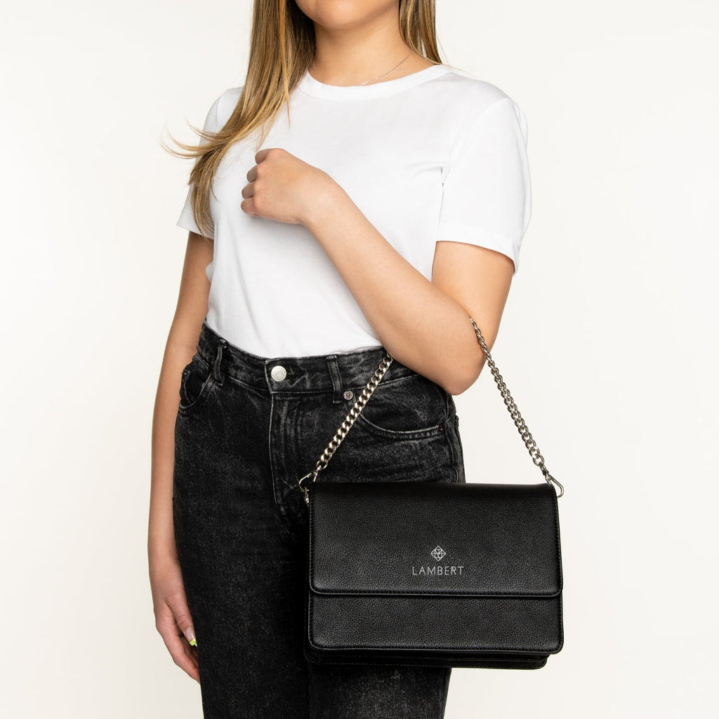 The Emma - Black Vegan Leather Handbag