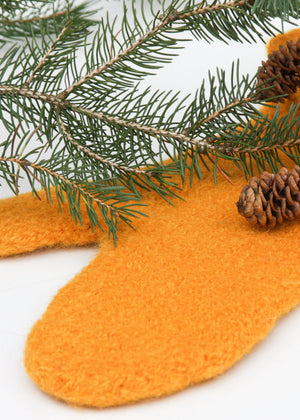 Yellow - felt mittens