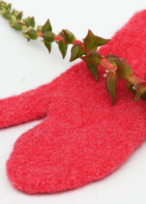 Red - felt mittens
