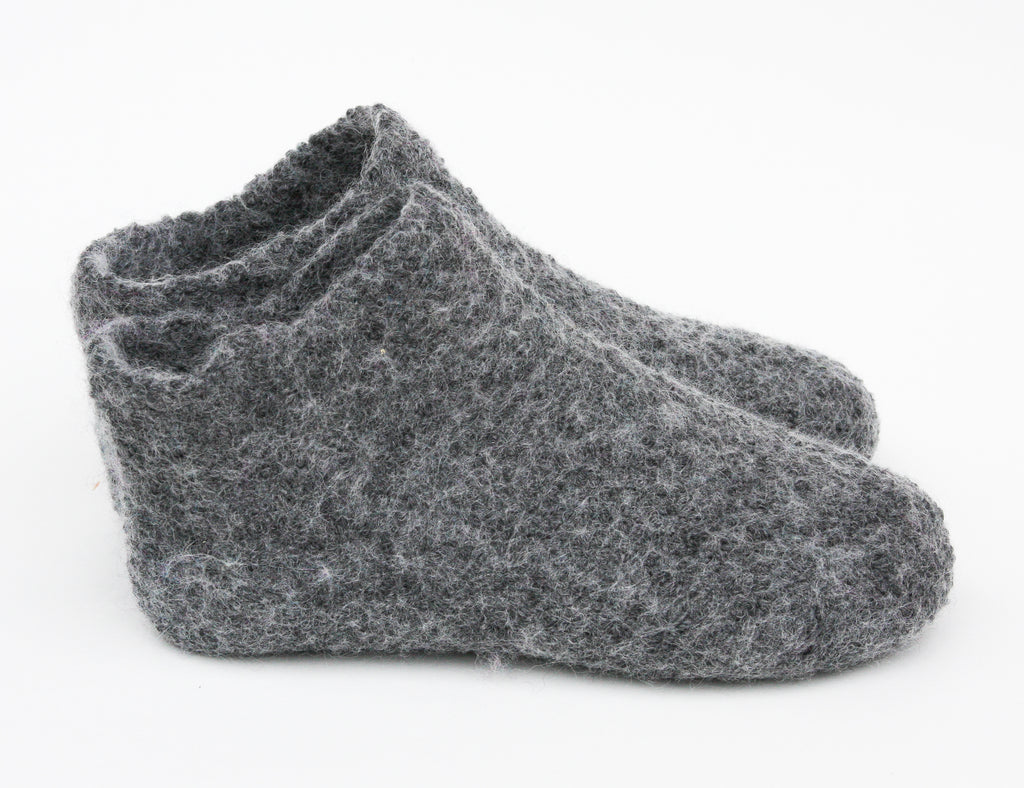 Grey felt slipper socks 
