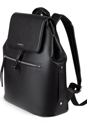 The RILEY - Black Pebble Vegan Leather Backpack