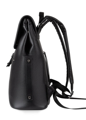 The RILEY - Black Pebble Vegan Leather Backpack