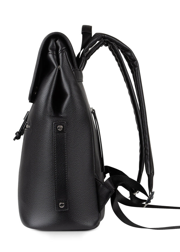 The RILEY - Black Pebble Vegan Leather Backpack