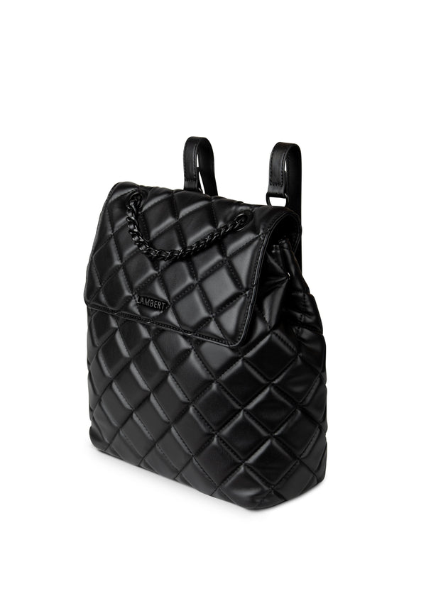 The SADIE - 2-In-1 Black Quilted Vegan Leather Backpack