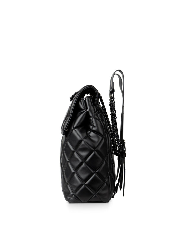 The SADIE - 2-In-1 Black Quilted Vegan Leather Backpack
