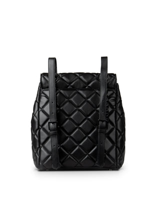 The SADIE - 2-In-1 Black Quilted Vegan Leather Backpack