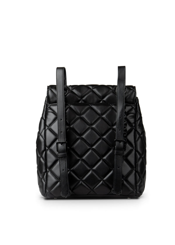 The SADIE - 2-In-1 Black Quilted Vegan Leather Backpack