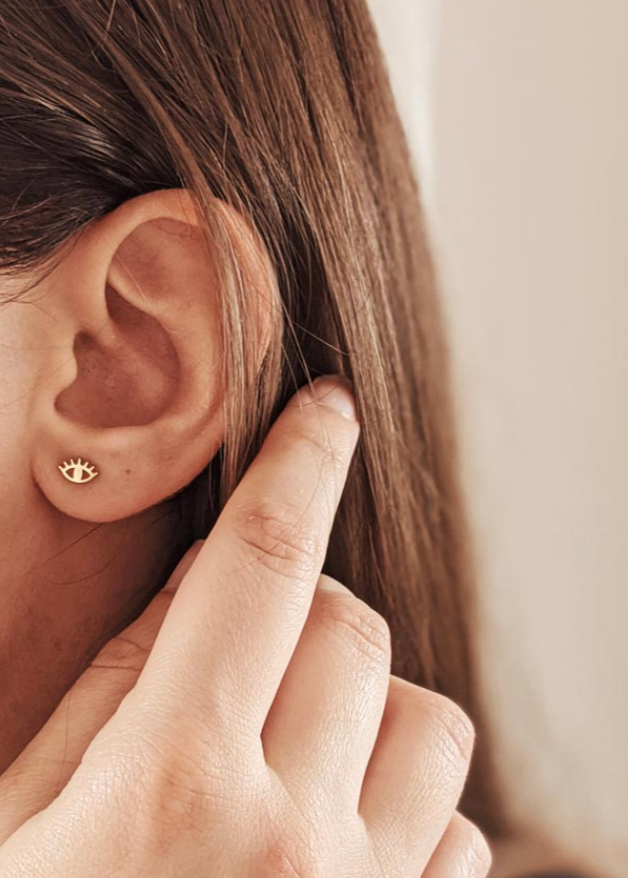 Wink Wink Gold Stud Earrings