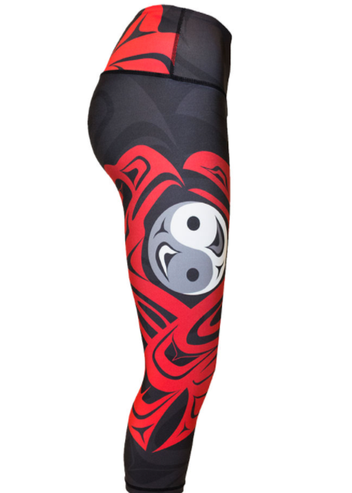 Black and red Canadian made leggings 