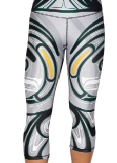 Canadian made grey and black capri leggings 