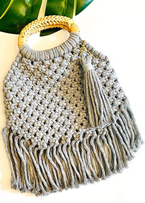 Grey Macrame Purse