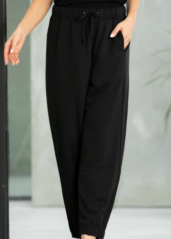 comfortable black joggers